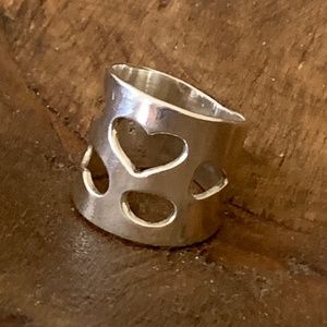 Abstract Heart Ring .925 Sterling Silver Size 8